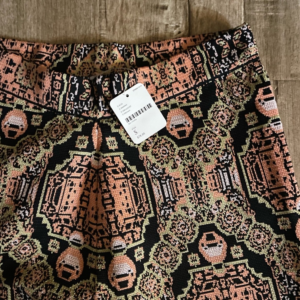 NWT Free People Wide Leg Patterned Knit Pants